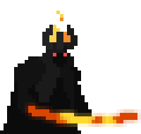 Lord of the Flames — a hooded boss wreathed in fire
