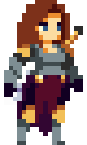 Warrior class hero — female, strength build